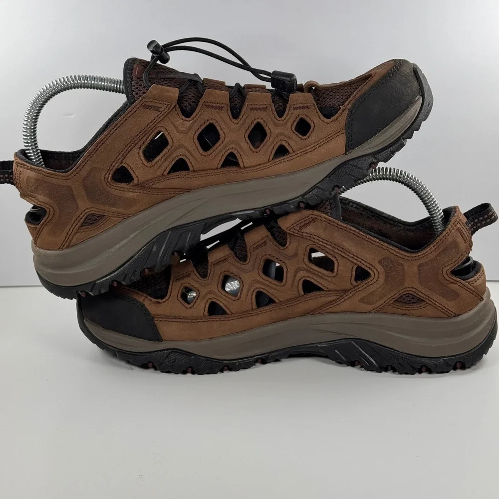 Columbia Mens Brown Leather Mesh Hiking Sandals Vibram Sole Size 8 BM4520-231